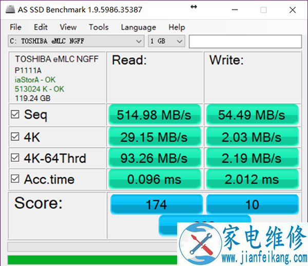 Win10系统固态硬盘测速读取速度正常写入速度慢解决方法